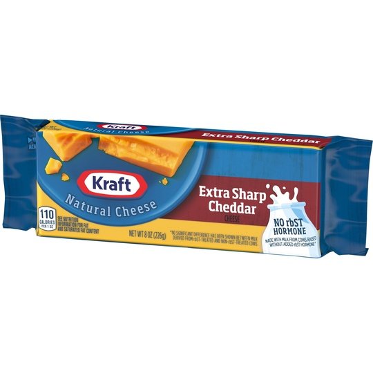 Kraft Extra Sharp Cheddar Cheese, 8 oz Block