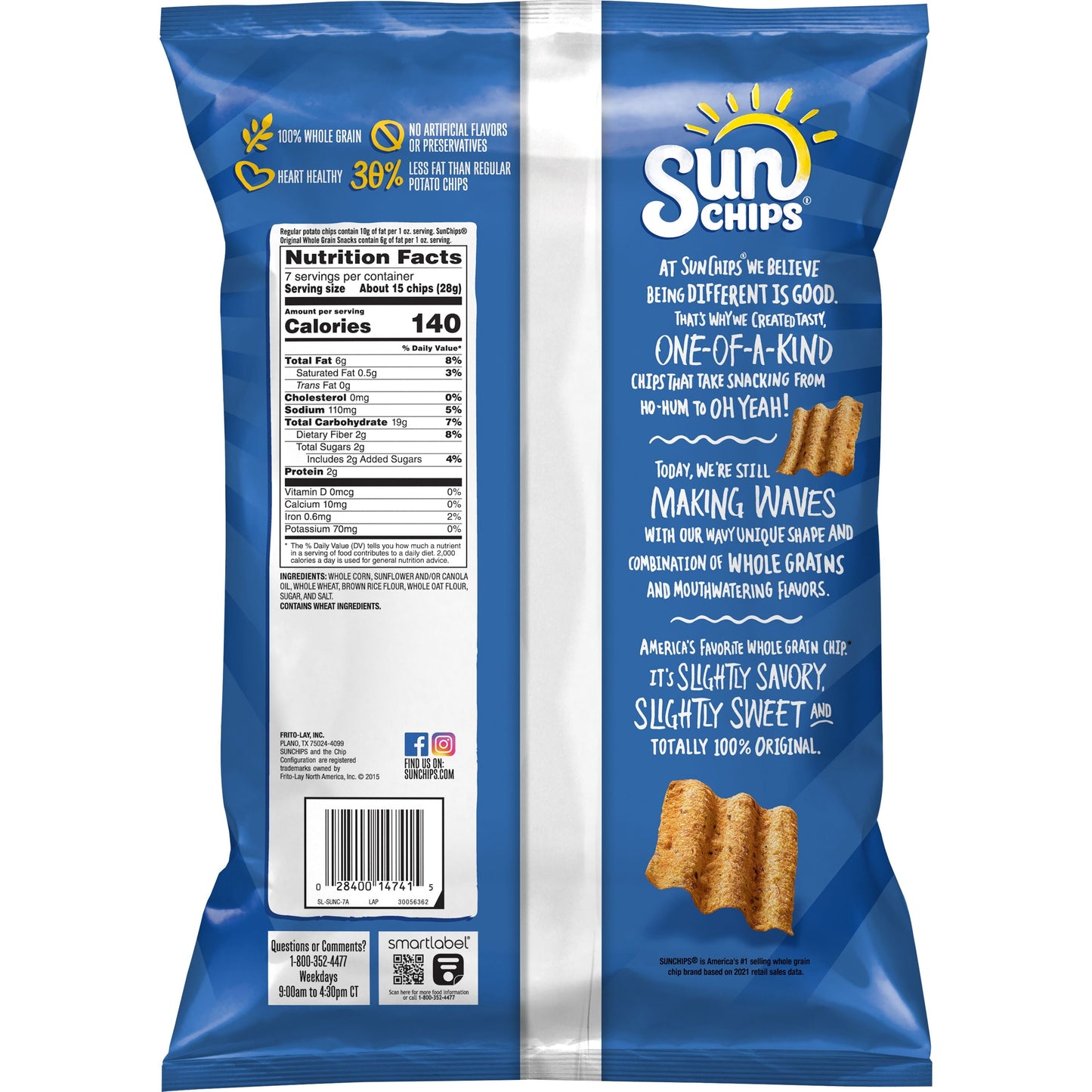 SunChips Whole Grain Snacks, Original, 7 oz