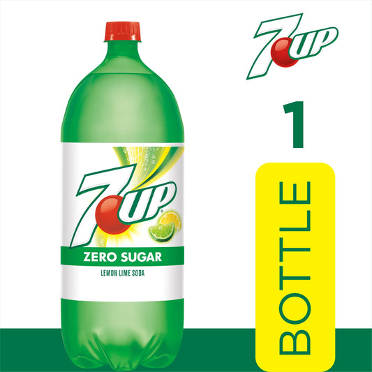 7UP Zero Sugar Lemon Lime Soda, 2 L bottle