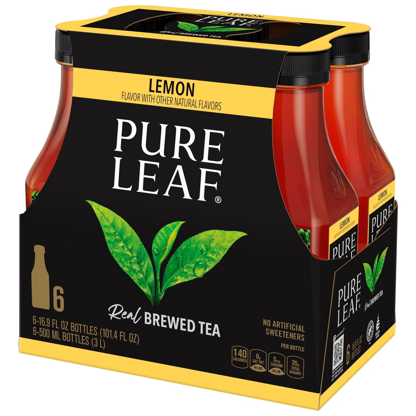 Pure Leaf Lemon Real Brewed Tea, 16.9 fl oz, 6 count