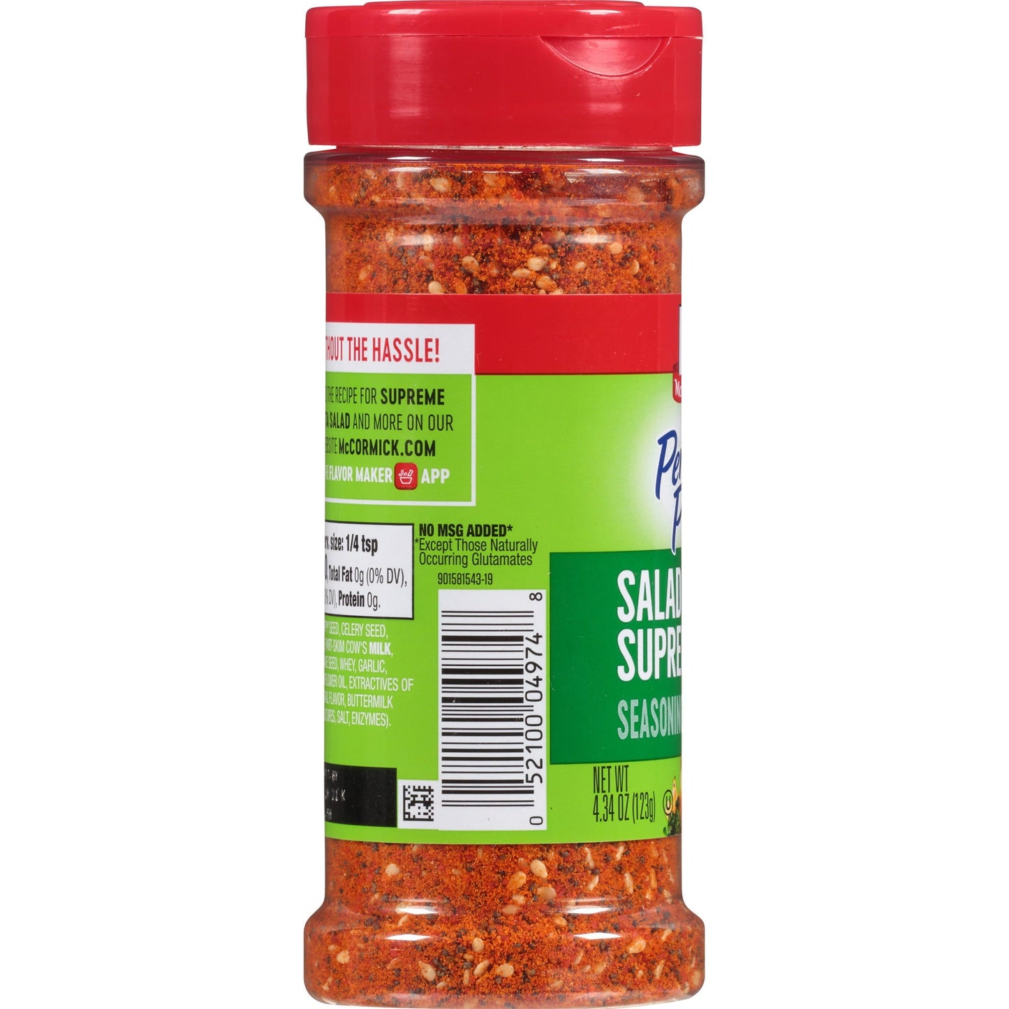 McCormick Perfect Pinch Gluten Free Salad Supreme Seasoning, 4.34 oz Mixed Spices & Seasonings