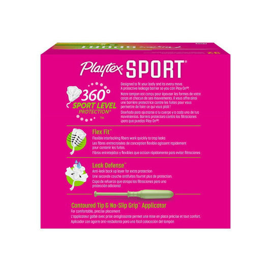 Playtex Sport Tampons, Multipack Super & Super Plus, Super 16 Ct, Super Plus 16 Ct, 32 Total Tampons
