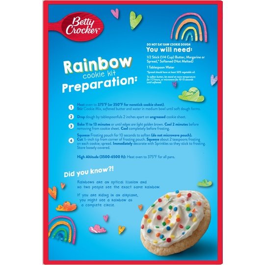 Betty Crocker Ready to Bake Rainbow Cookie Kit, 11.6 oz, 12 ct