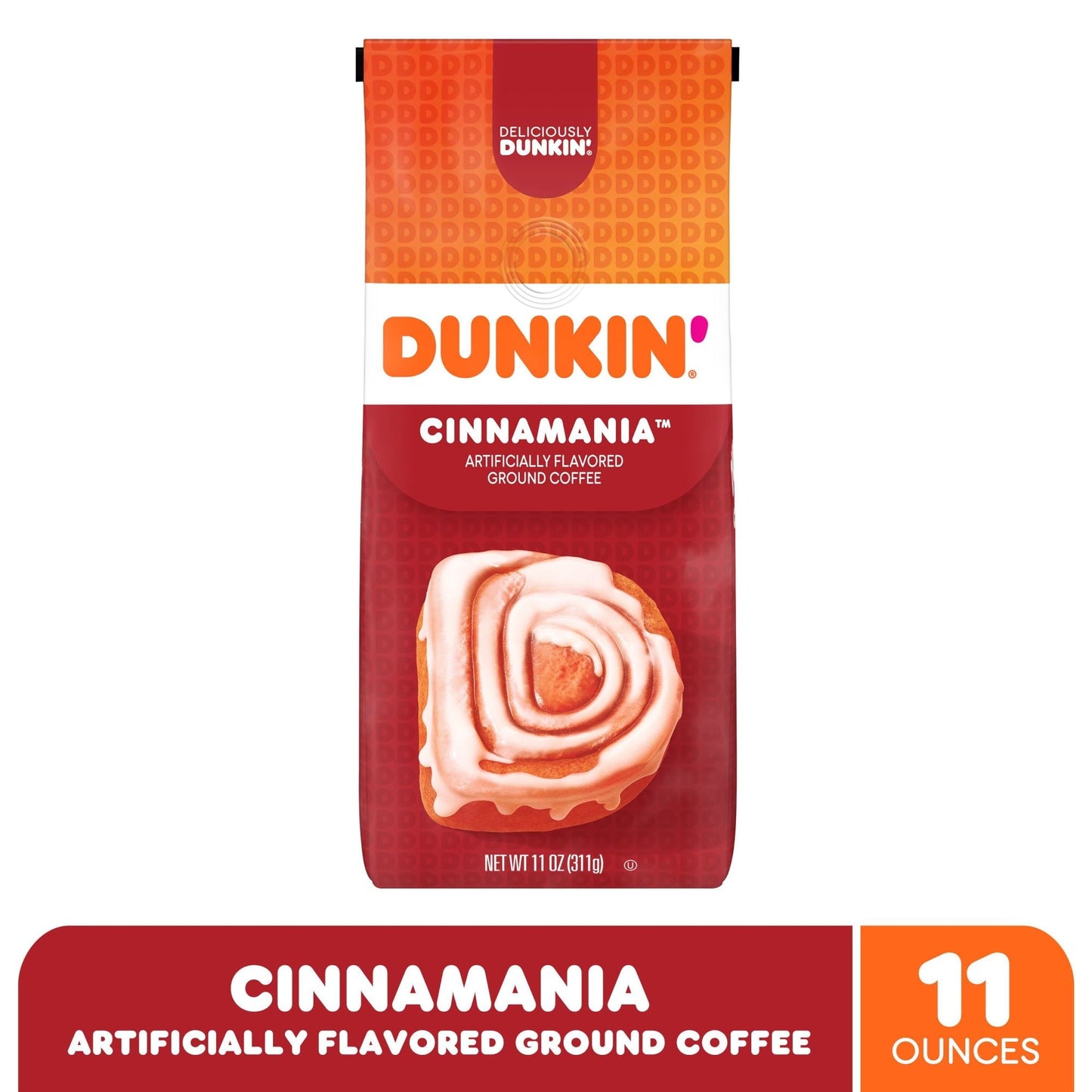 Dunkin Cinnamania Ground Coffee, 11-Ounce Bag