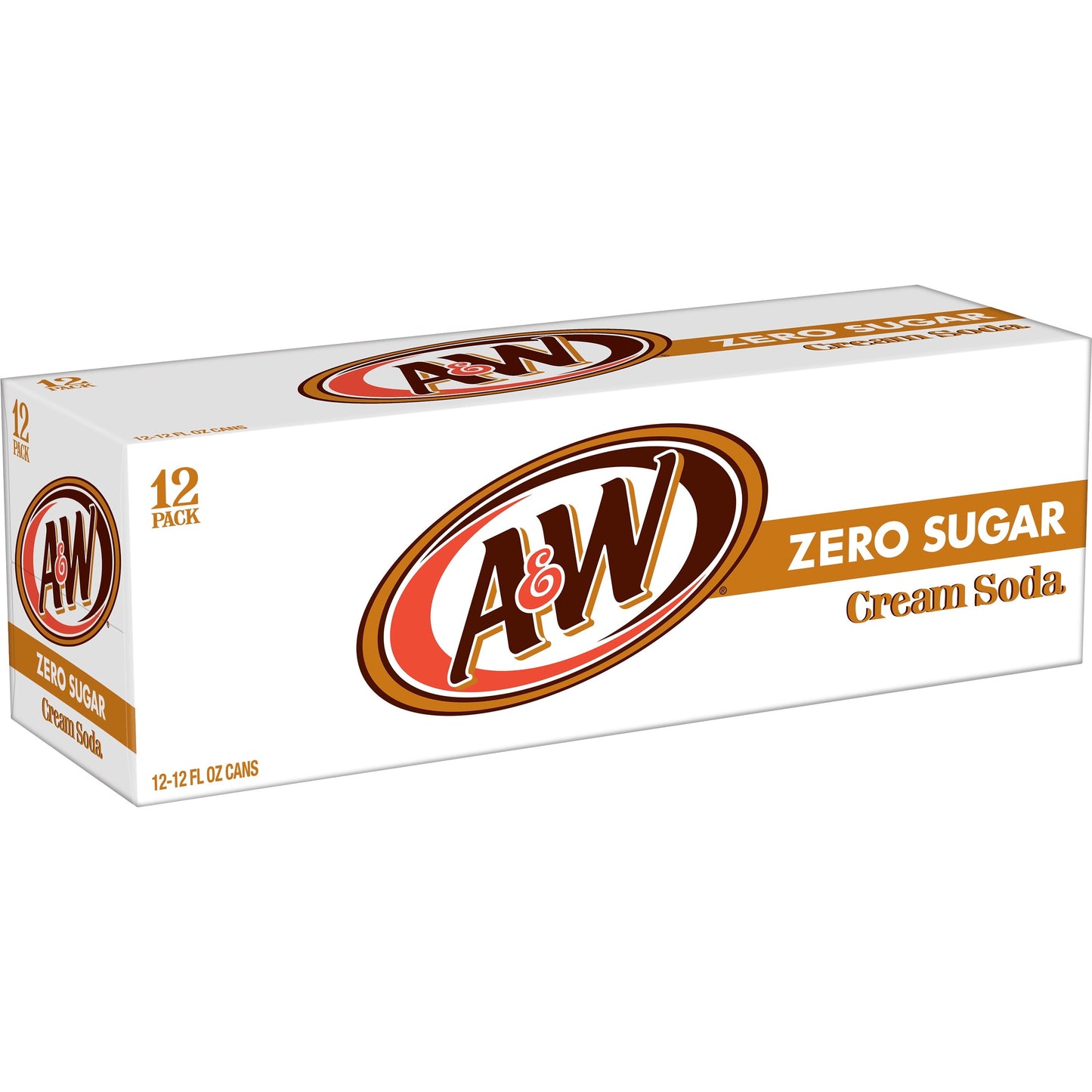 A&W Cream Soda Zero Sugar, 12 fl oz, 12 Pack Cans