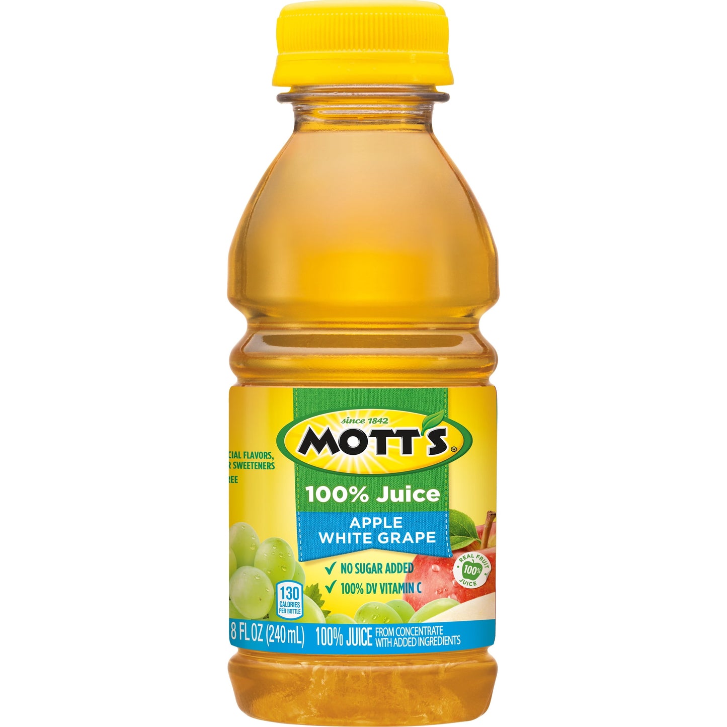 Mott's 100% Juice Apple White Grape Juice, 8 fl oz, 6 Count Bottles