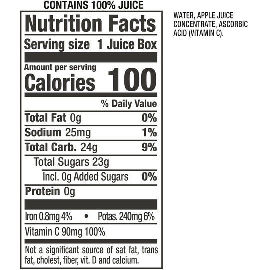 Mott's 100% Juice Original Apple Juice, 6.75 fl oz, 8 Count Boxes