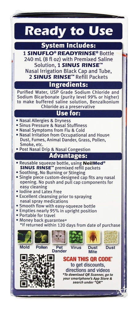 NeilMed SinuFlo Ready Rinse Premixed Nasal Wash Solution