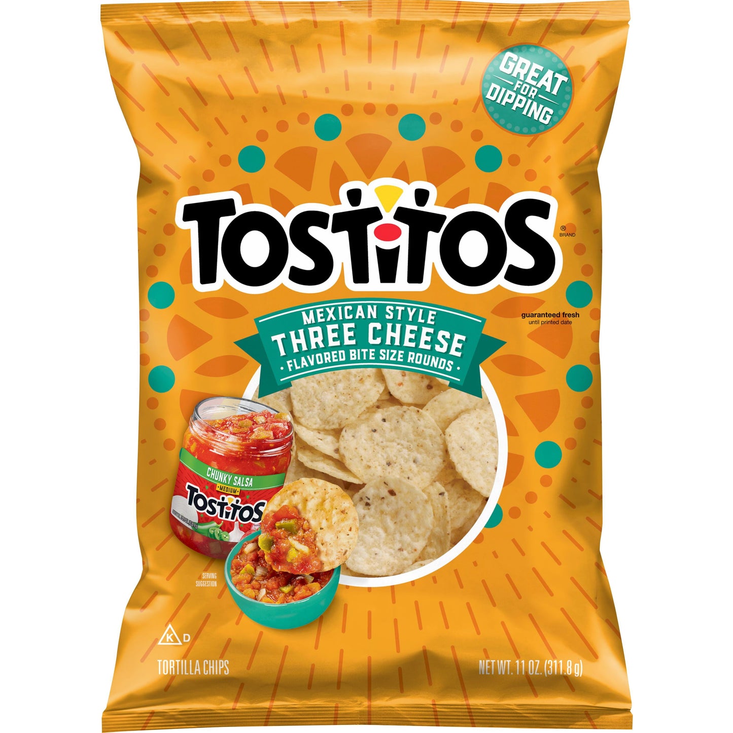 Tostitos Mexican Style Three Cheese Tortilla Round Chips, 11 oz