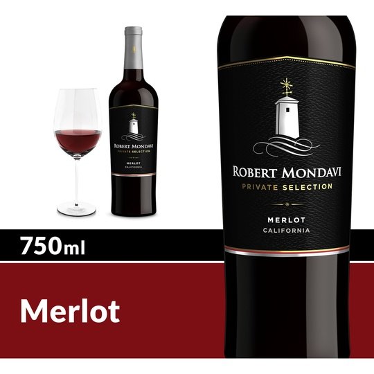 Robert Mondavi Private Selection Merlot Red Wine, 750 ml Bottle, 13.5% ABV