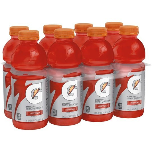 Gatorade Fruit Punch Thirst Quencher Sports Drink, 20 oz, 8 Pack Bottles
