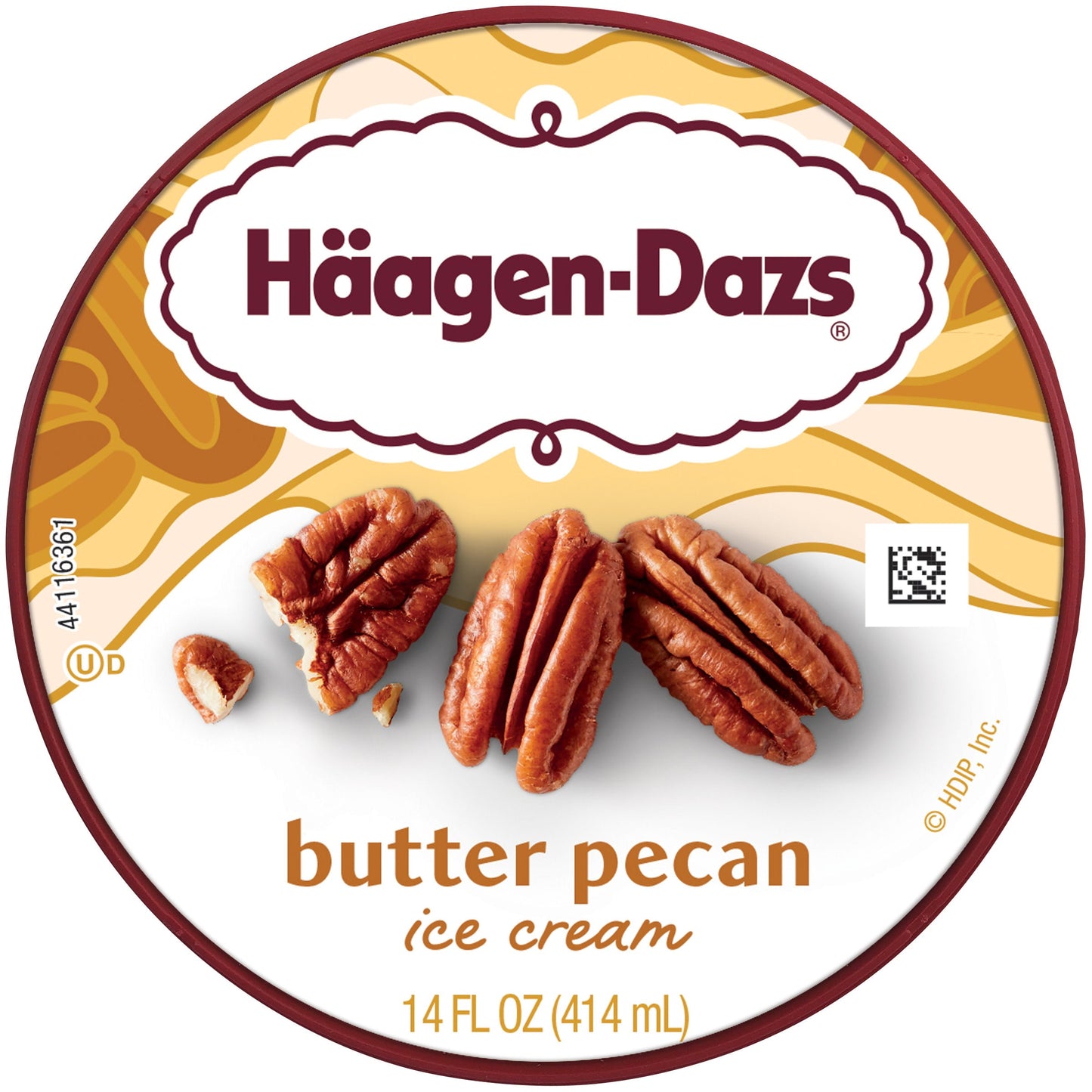 Haagen Dazs Butter Pecan Ice Cream, Gluten Free, Kosher, 1 Package, 14oz