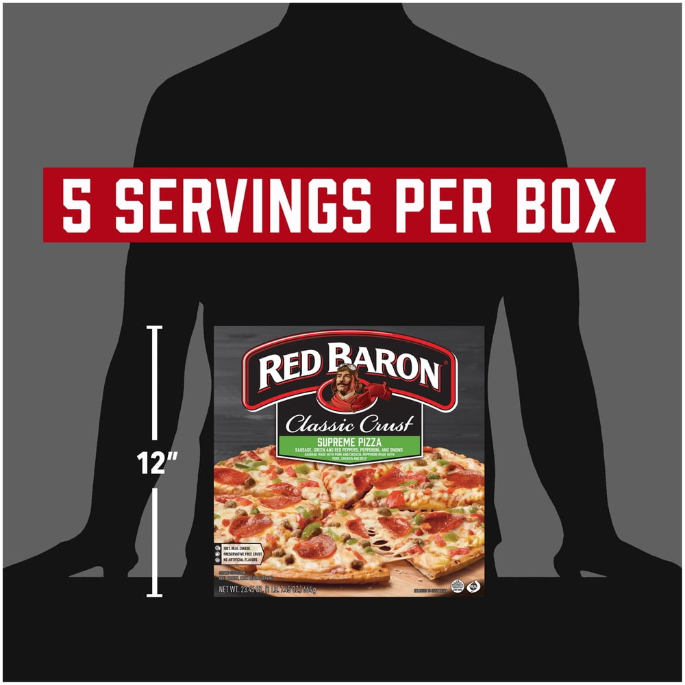 Red Baron Rising Crust Supreme Frozen Pizza 23.45 oz