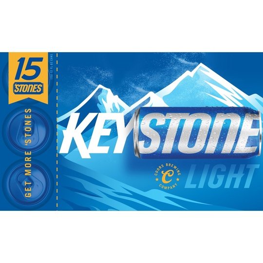 Keystone Light Lager Beer, 15 Pack, 12 fl oz Cans, 4.1% ABV