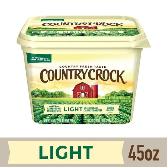 Country Crock Light Vegetable Oil Spread, 45 oz Tub (Refrigerated)