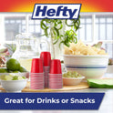 Hefty Disposable Mini Plastic Cups, Red, 2 Ounce, 30 Count