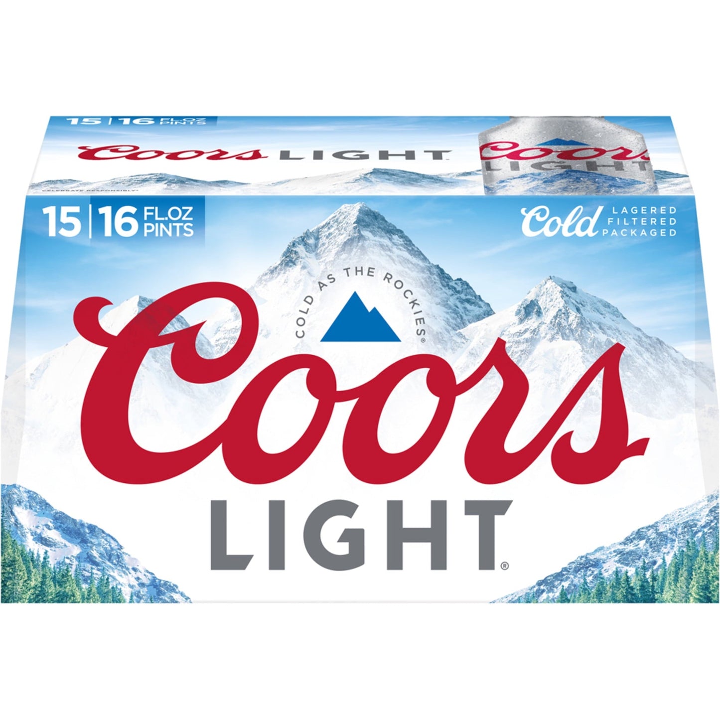 Coors Light Lager Beer, 15 Pack, 16 fl oz Bottles, 4.2% ABV