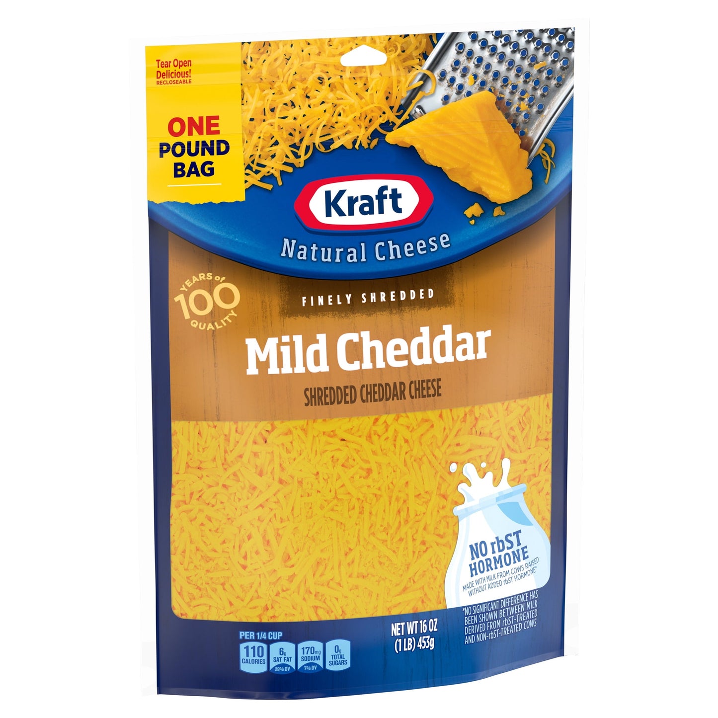 Kraft Mild Cheddar Finely Shredded Cheese, 16 oz Bag