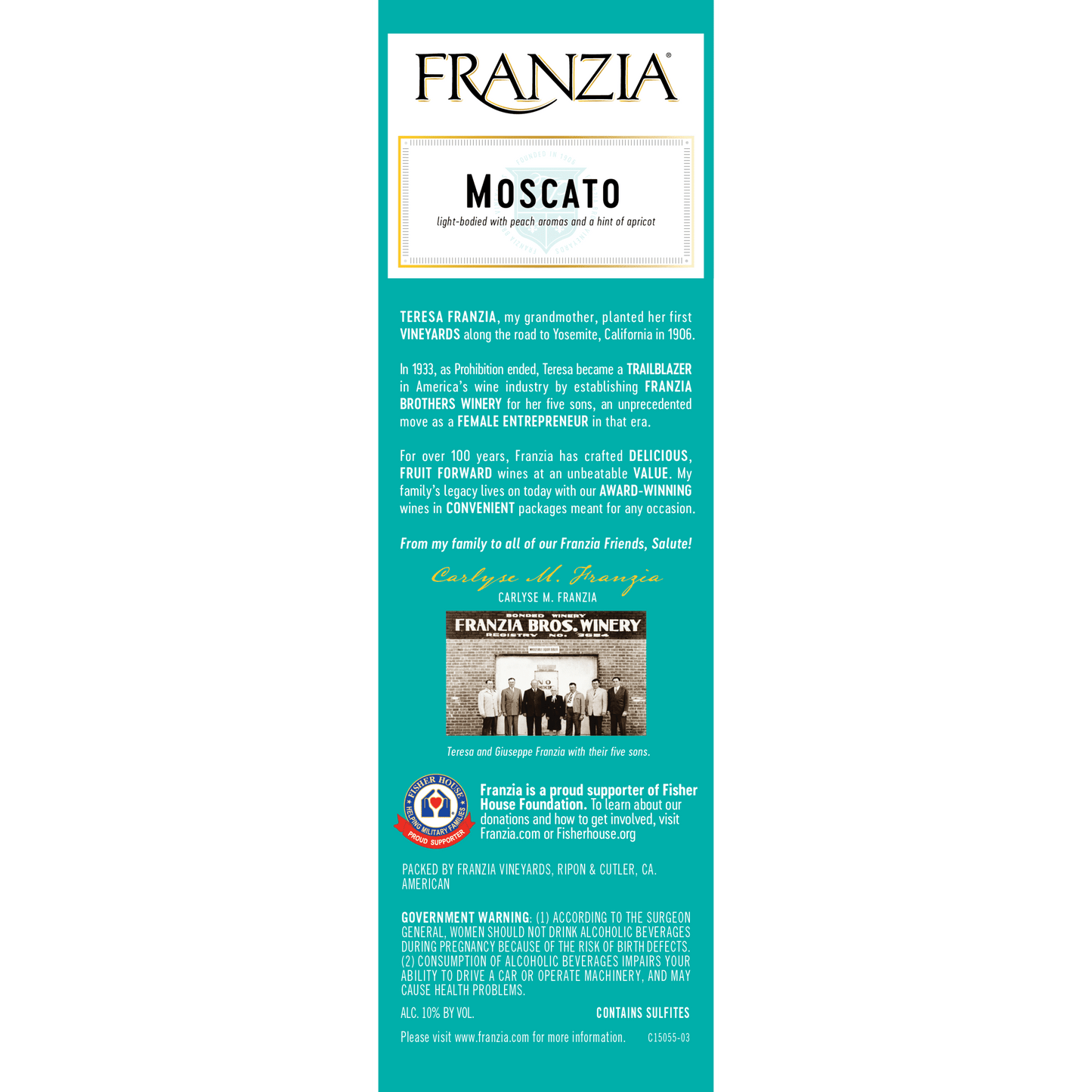 Franzia Vintner Select Moscato White Wine, 5 L Bag In Box, ABV 10.00%