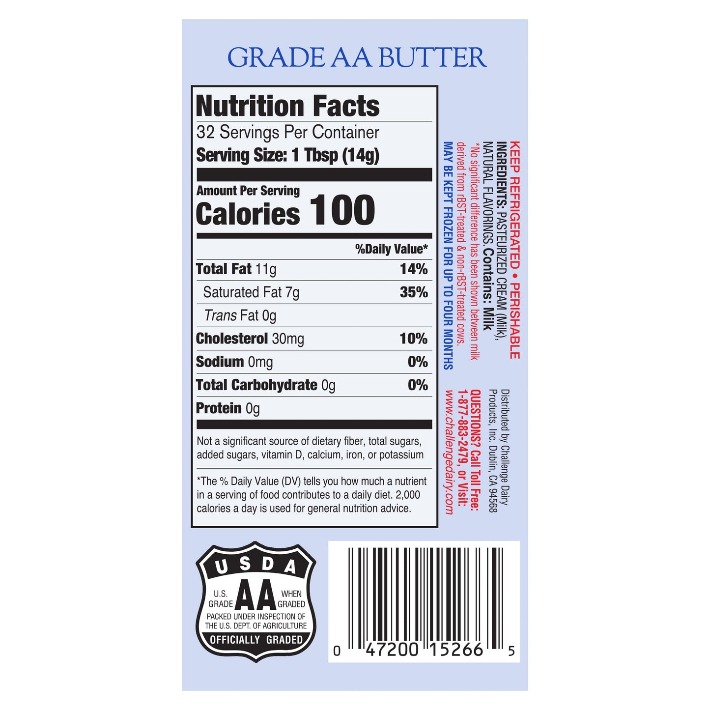 Challenge Butter, Unsalted Butter, 16 oz, 4 Sticks