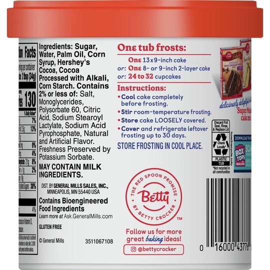 Betty Crocker Gluten Free Hershey's Milk Chocolate Frosting, 16 oz.