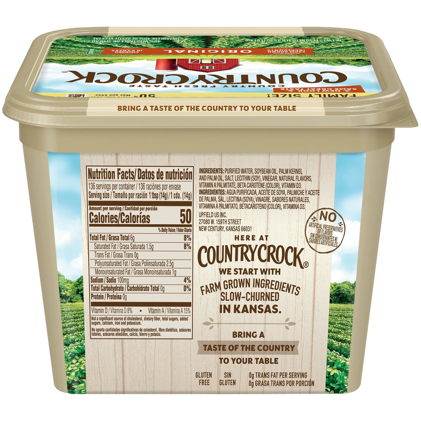 Country Crock Original Vegetable Oil Spread, 67.5 oz Tub (Refrigerated)