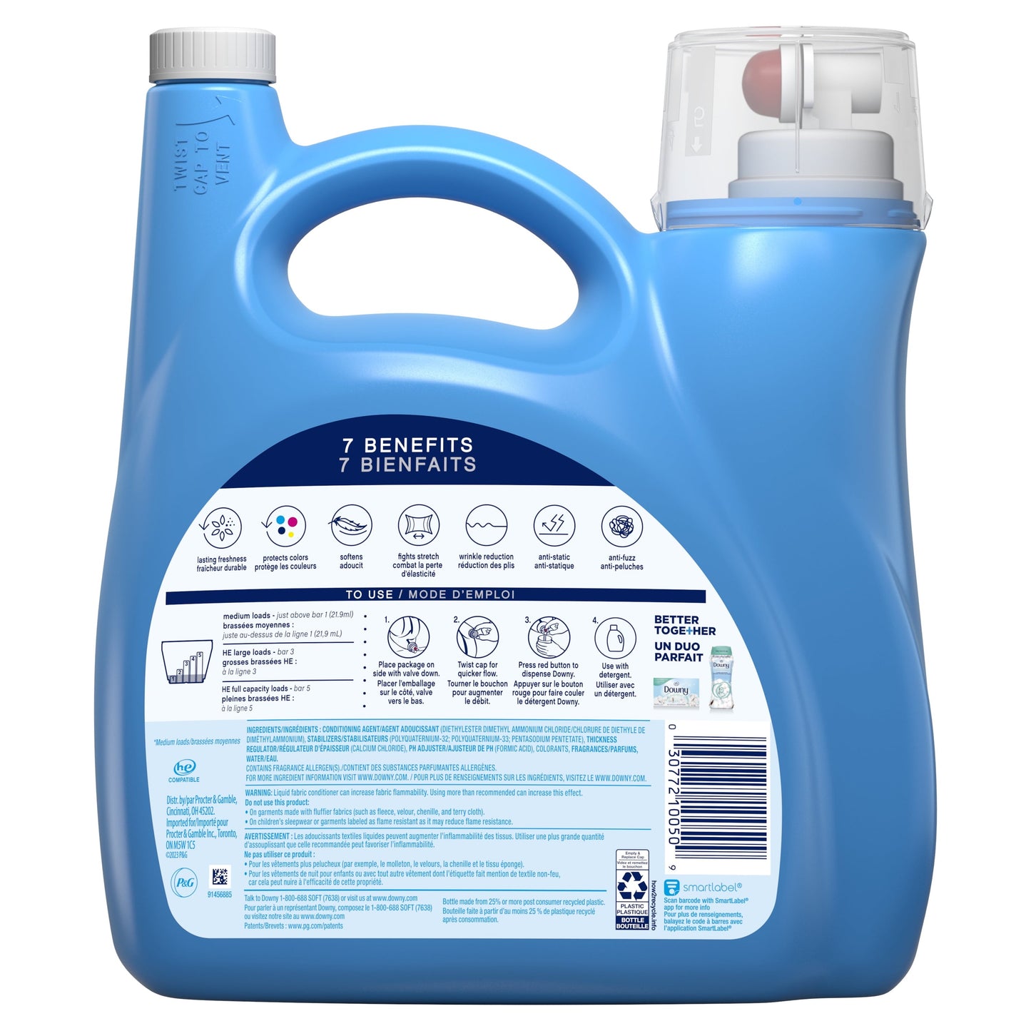 Downy Clean Breeze Liquid Fabric Conditioner (Fabric Softener), 140 fl oz, 190 Loads