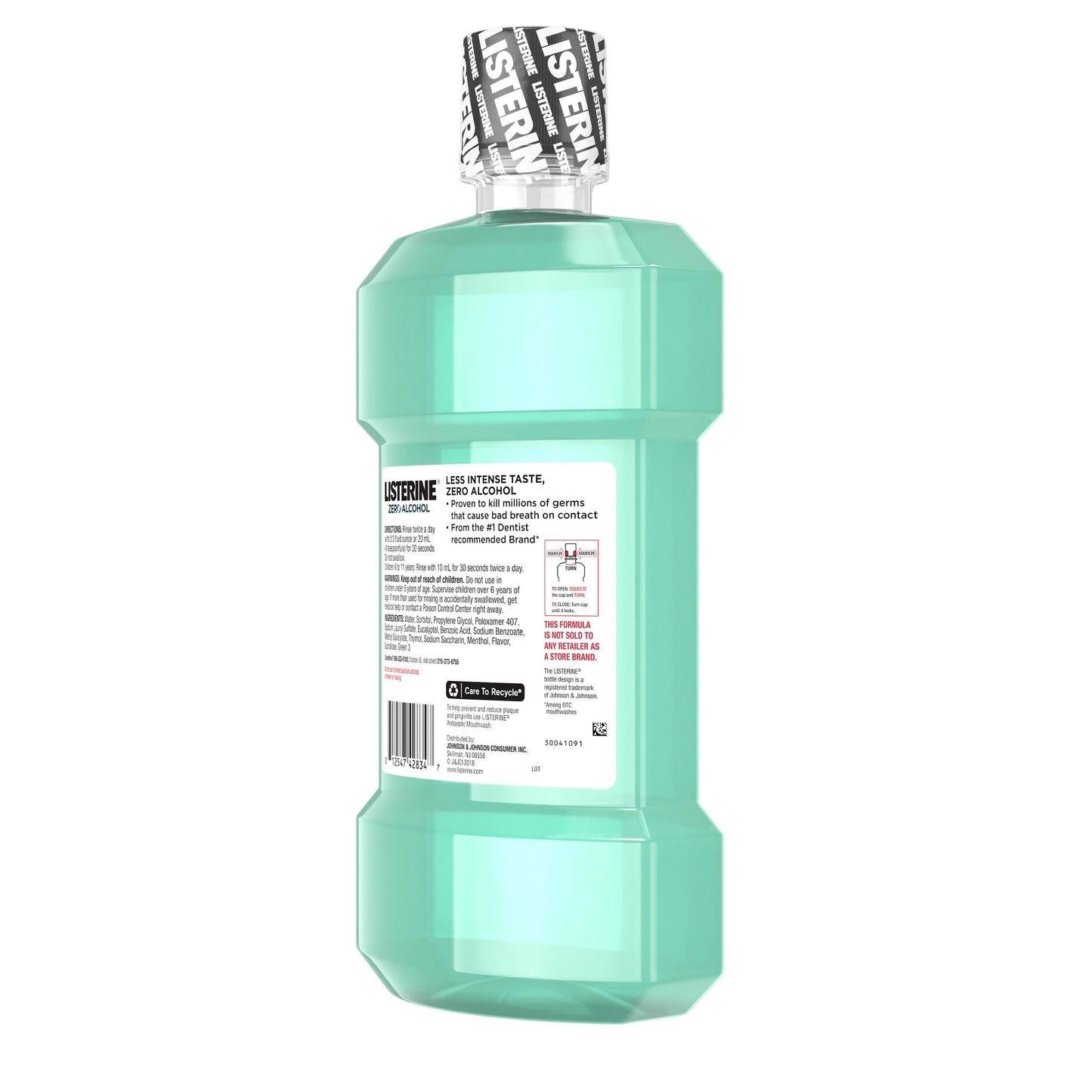 Listerine Zero Alcohol-Free Mouthwash for Bad Breath, Cool Mint, 1.5 L