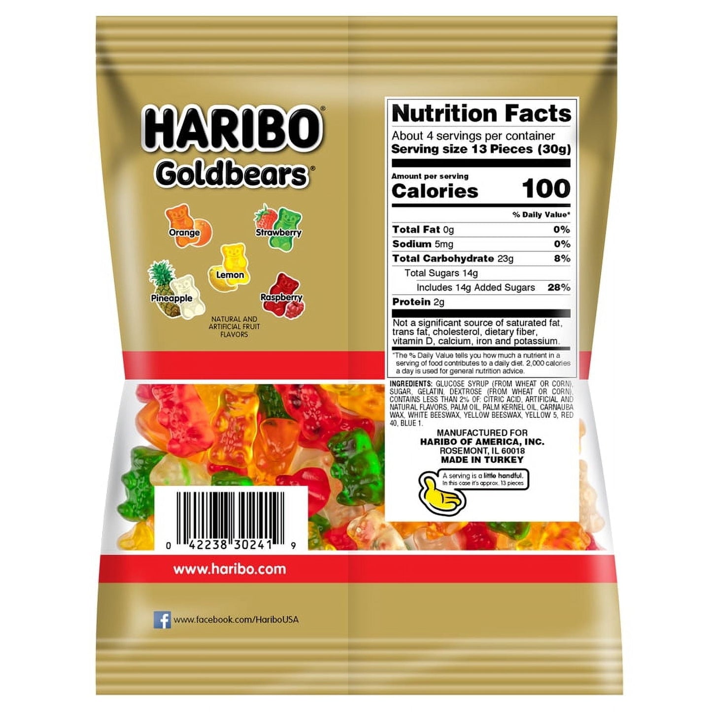 Haribo Goldbears Original Gummy Bears Bag, 4oz