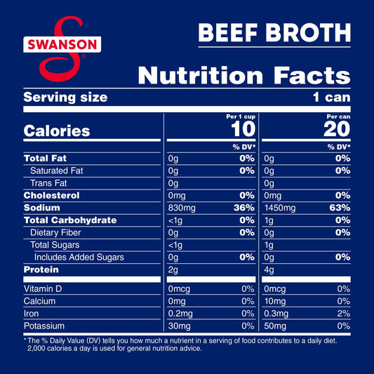 Swanson 100% Natural, Gluten-Free Beef Broth, 14.5 oz Can