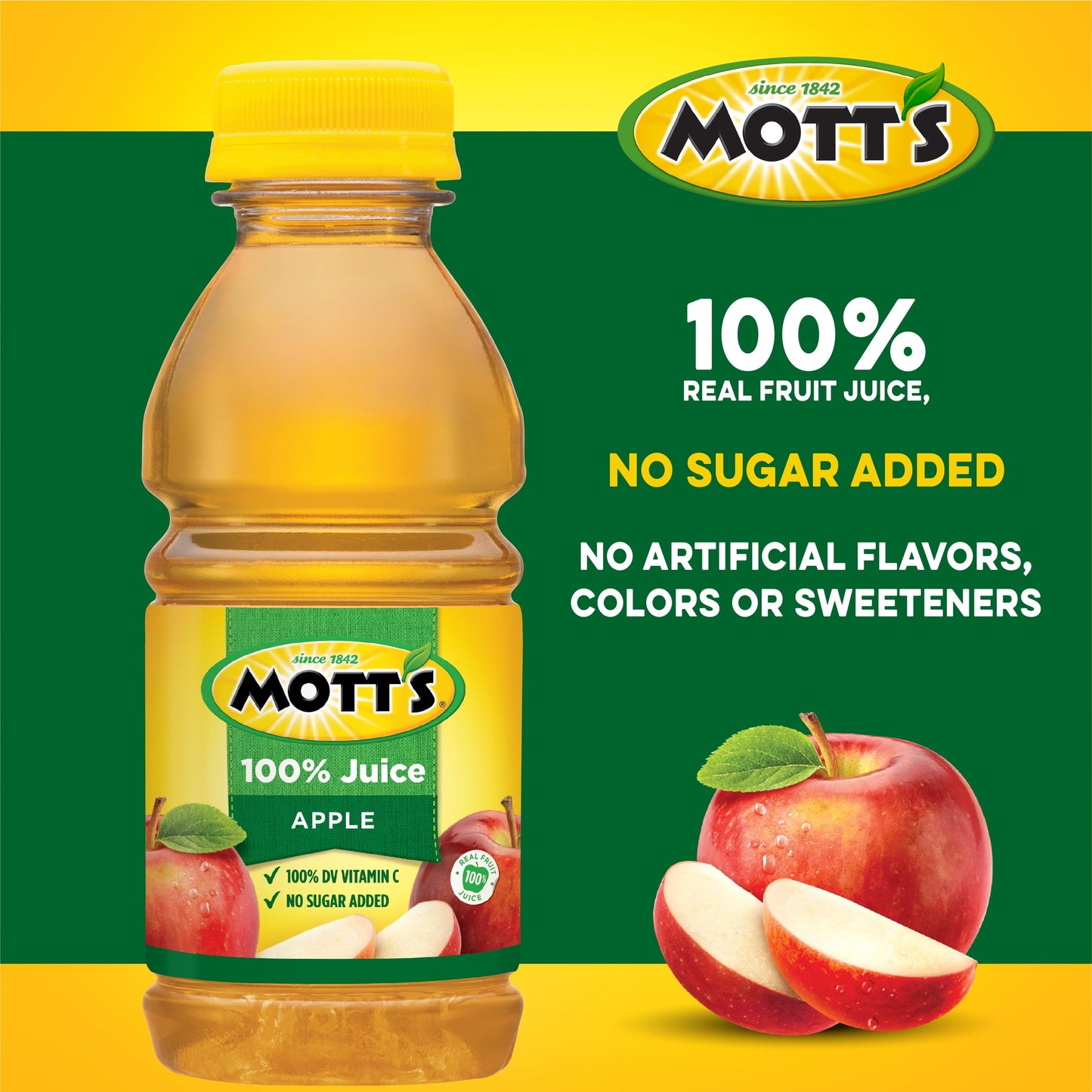 Mott's 100% Juice Original Apple Juice, 8 fl oz, 6 Count Bottles