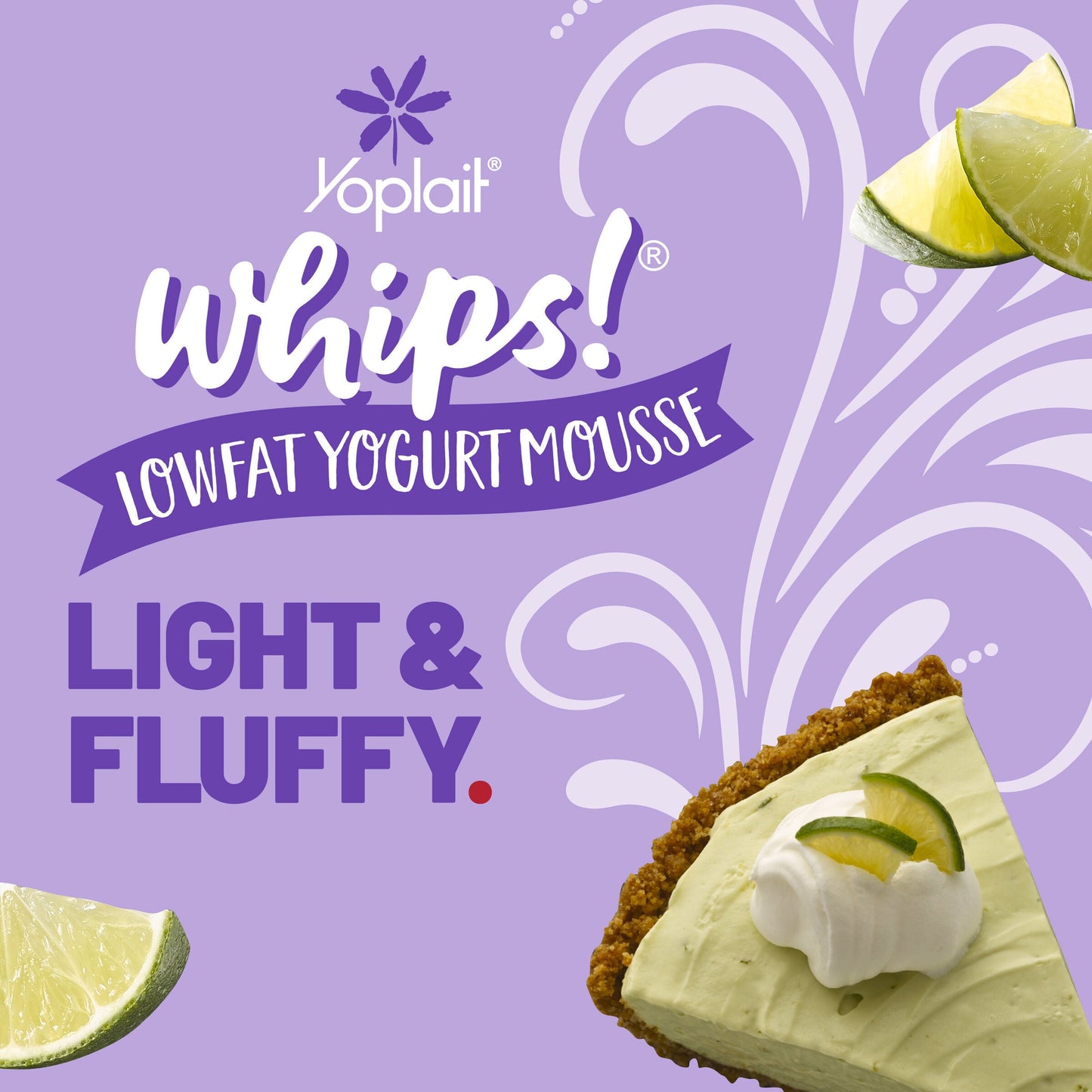 Yoplait Whips Lowfat Yogurt Mousse, Key Lime Pie Flavored Snack, 4 OZ Yogurt Cup