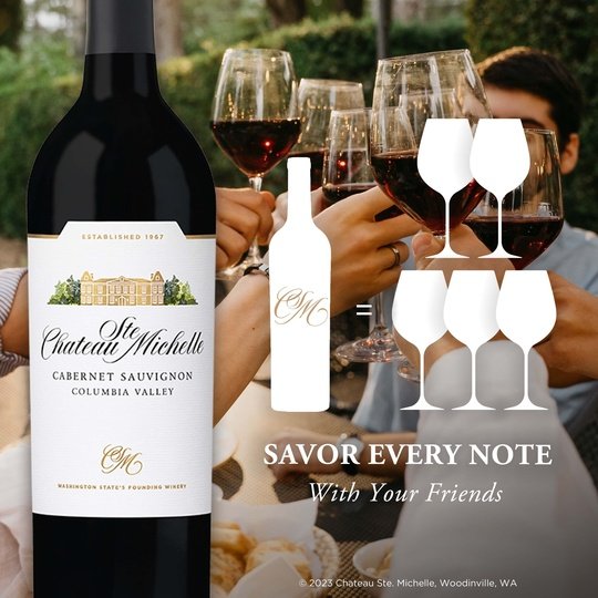 Chateau Ste. Michelle Columbia Valley Cabernet Sauvignon, Red Wine, 750 ml Bottle, 13.5% ABV