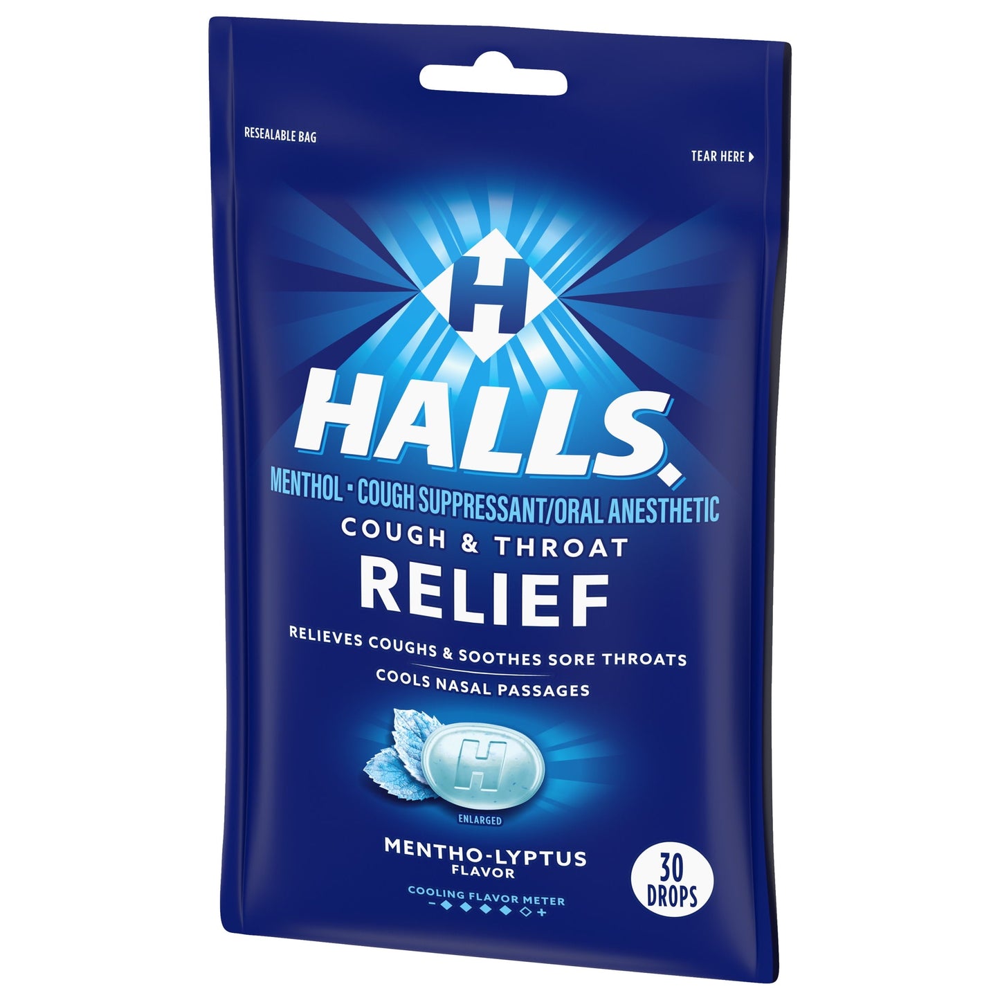 HALLS Relief Mentho-Lyptus Cough Drops, 30 Drops