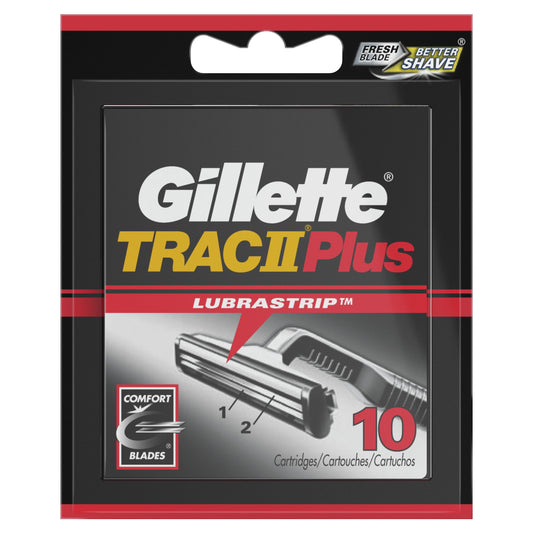 Gillette Men's Trac II Plus Razor Blade Refills, 10 Count