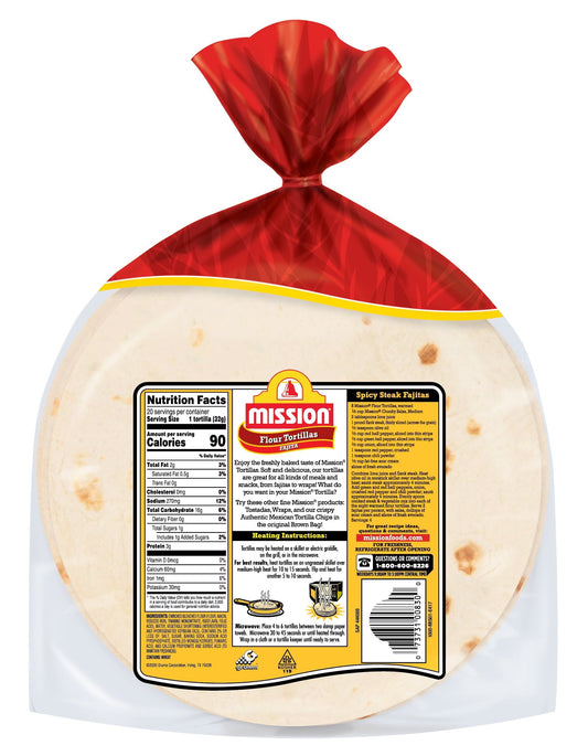 Mission Super Soft Fajita Flour Tortillas, 20 Count