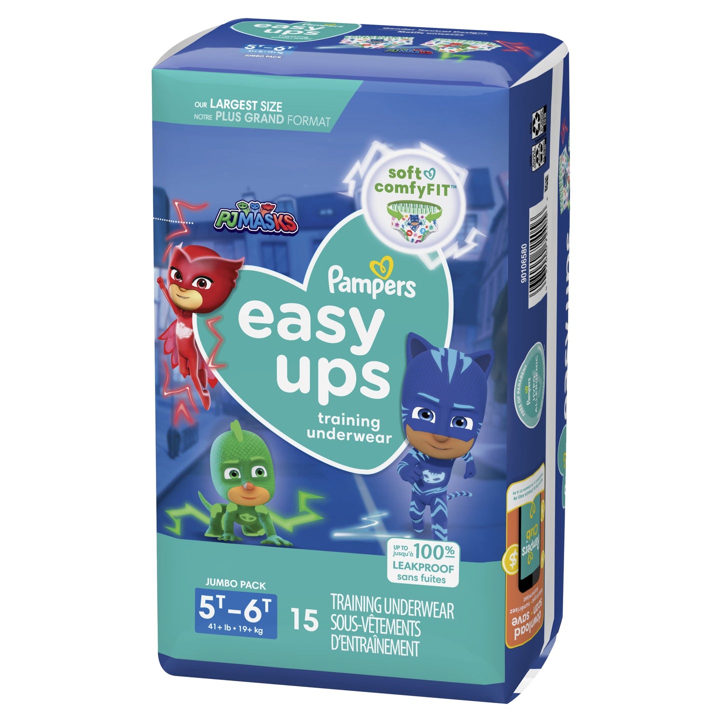 Pampers Easy Ups PJ Masks Training Pants Toddler Boys Size 5T/6T 15 Count