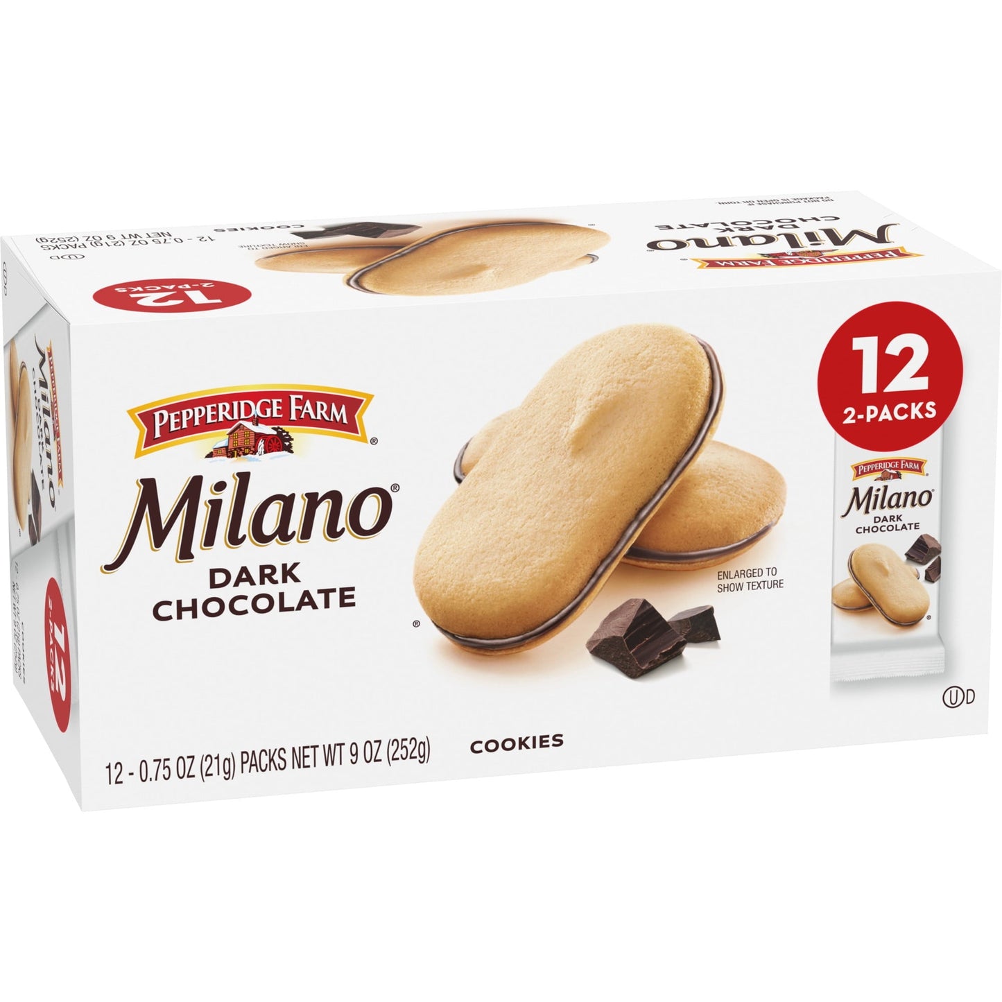 Pepperidge Farm Milano Cookies, Dark Chocolate, 12 Packs, 2 Cookies per Pack