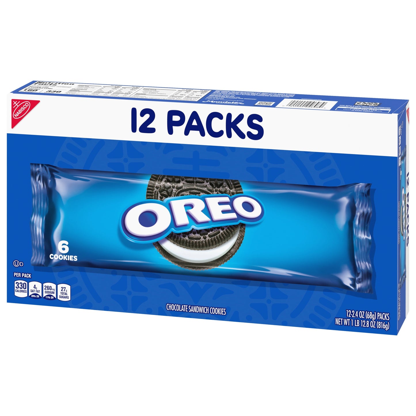 OREO Chocolate Sandwich Cookies, 12 Snack Packs