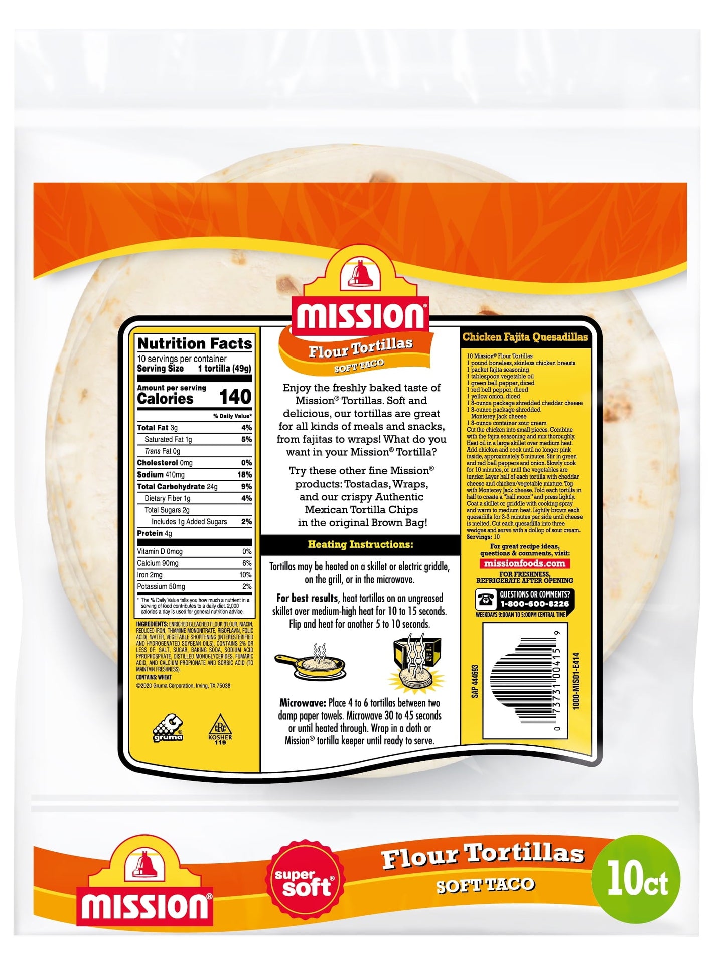 Mission Super Soft Taco Flour Tortillas, 10 Count