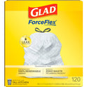 Glad ForceFlex 13 Gallon Tall Kitchen Trash Bags, Unscented, 120 Bags