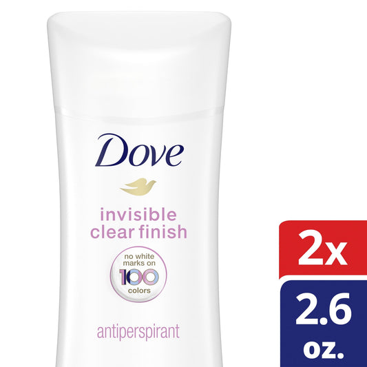 Dove Advanced Care Women's Antiperspirant Deodorant Stick Twin Pack, Invisible, 2.6 oz