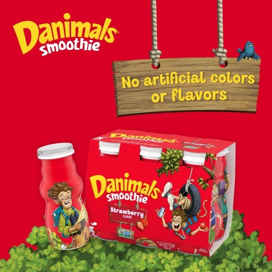 Danimals Smoothie Strawberry Explosion and Mixed Berry Dairy Drink, 3.1 OZ, 36 Ct