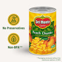 Del Monte Yellow Cling Peach Chunks, Canned Fruit, 15.25 oz Can