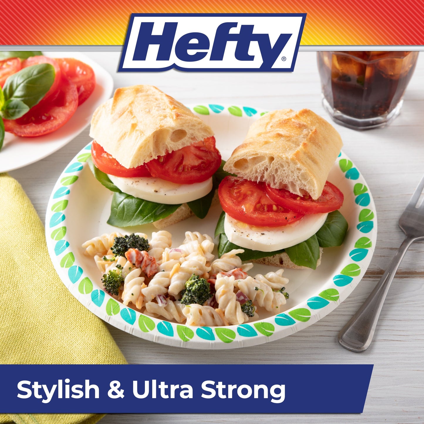 Hefty Compostable Printed Paper Plates, 8.6 inch, 20 Count