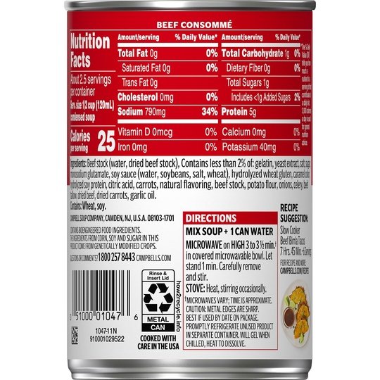 Campbell's Condensed Beef Consomme, 10.5 oz Can