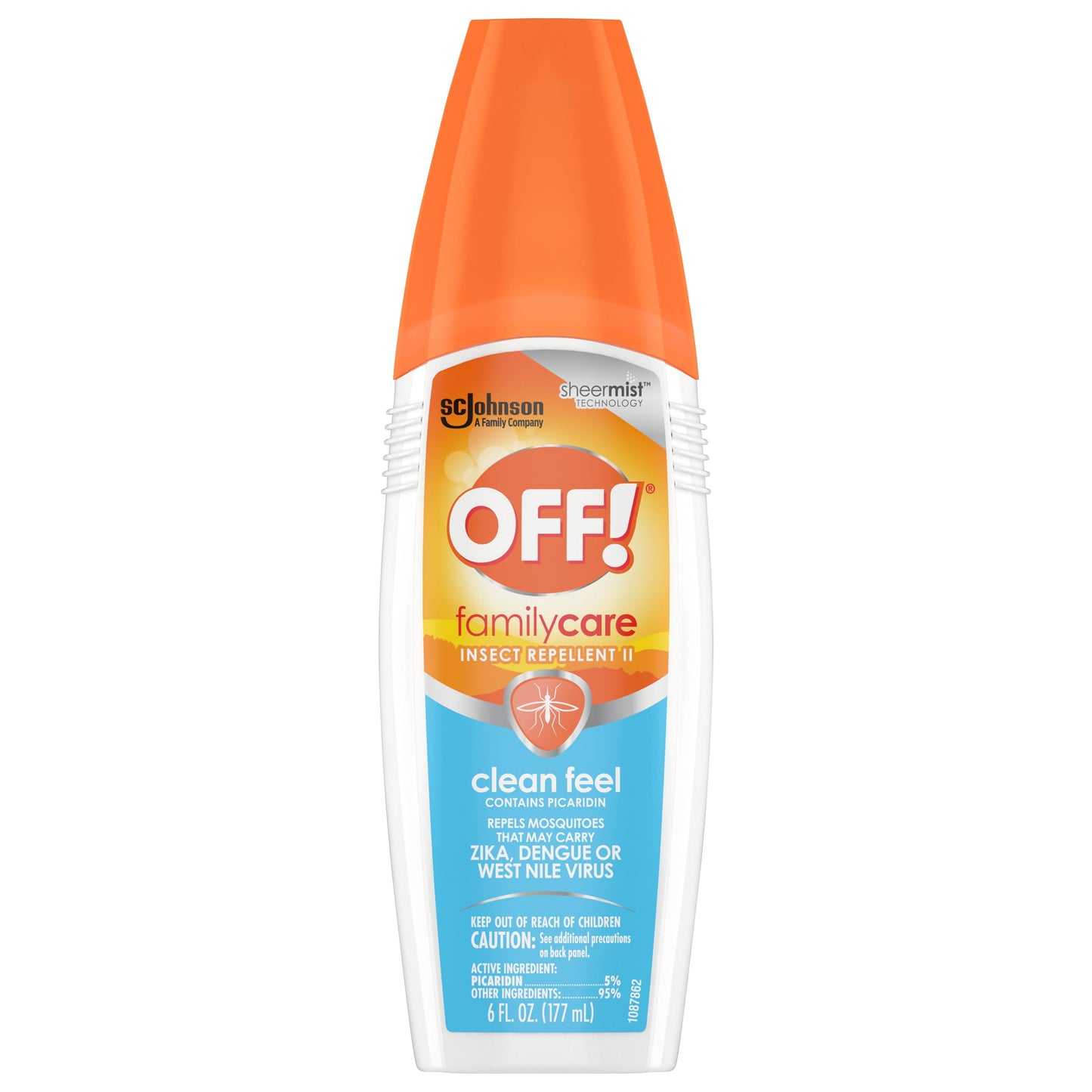 OFF! FamilyCare Insect Repellent II, Clean Feel Pump Bug Spray with Picaridin, 6 oz