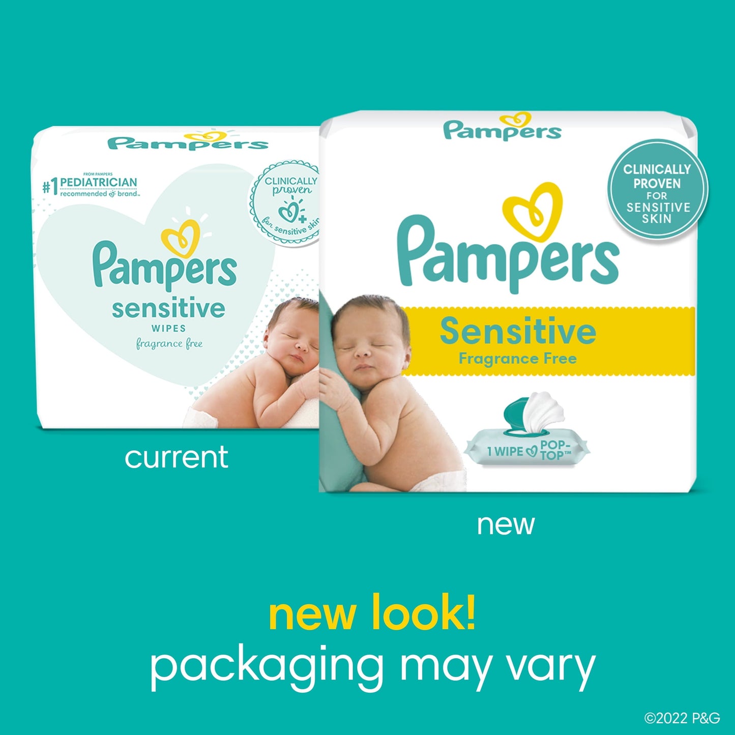 Pampers Sensitive Baby Wipes 8X Flip-Top Packs 672 Wipes