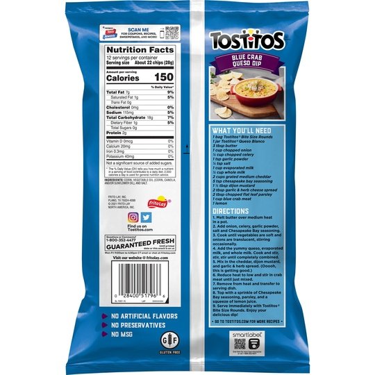 Tostitos Bite Size Tortilla Round Chips, 12 oz