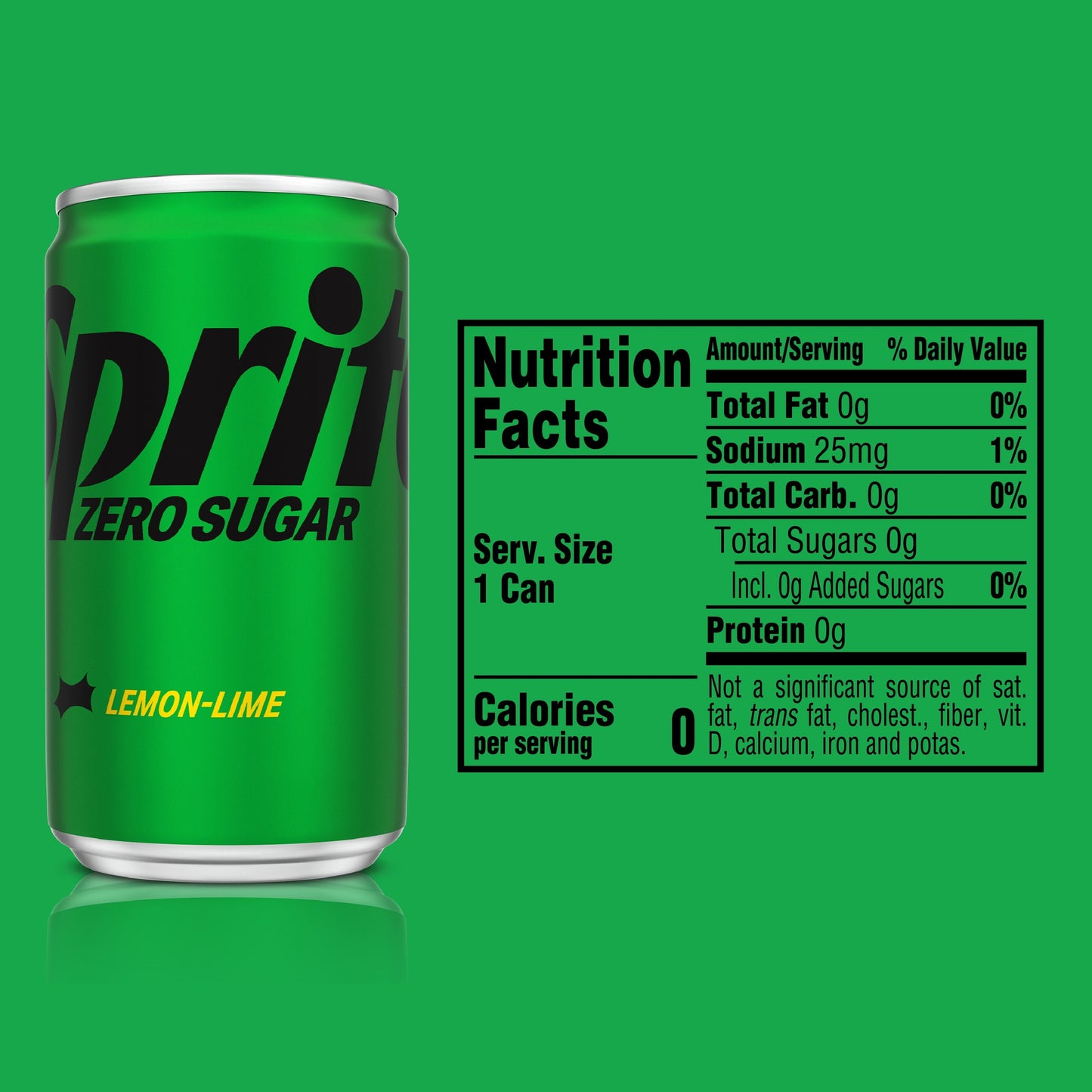 Sprite Zero Sugar Lemon Lime Mini Soda Pop Soft Drink, 7.5 fl oz, 6 Pack Cans